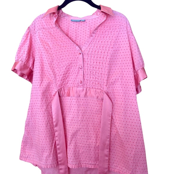 Apt 9 Women’s Pink Babydoll Tie Back Top Puff Sleeve Y2K Style Sleeveless Blouse - Picture 3 of 8